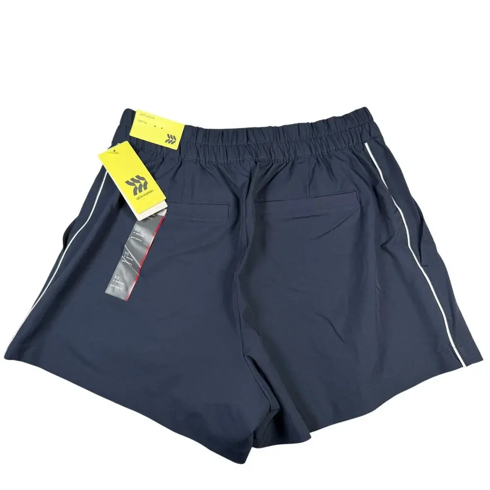 All in Motion Golf Shorts Women's XS Navy Blue Moisture Wicking UPF 50+ NWT